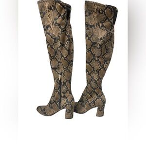 Marc Fisher Women's
Snakeskin Print Over-the-Knee
Heel Boots Size 7M